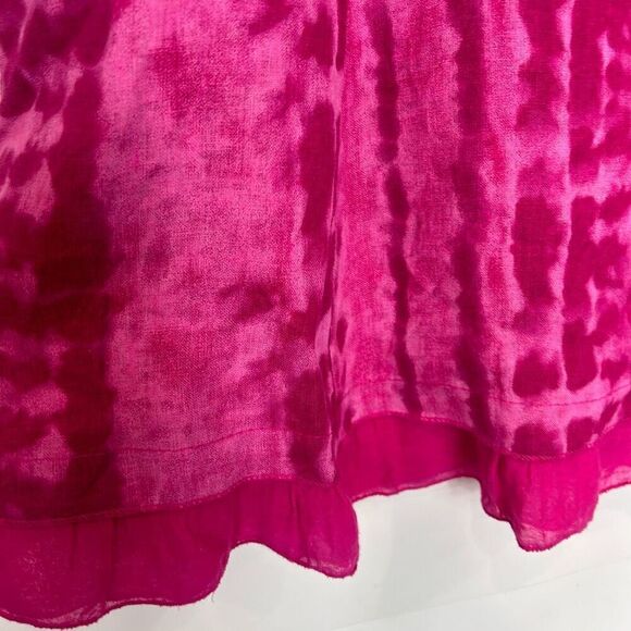 Allegra Masetti Pink Linen Dress XL Made in Italy Shift Sleeveless Mini Boho - Picture 8 of 14